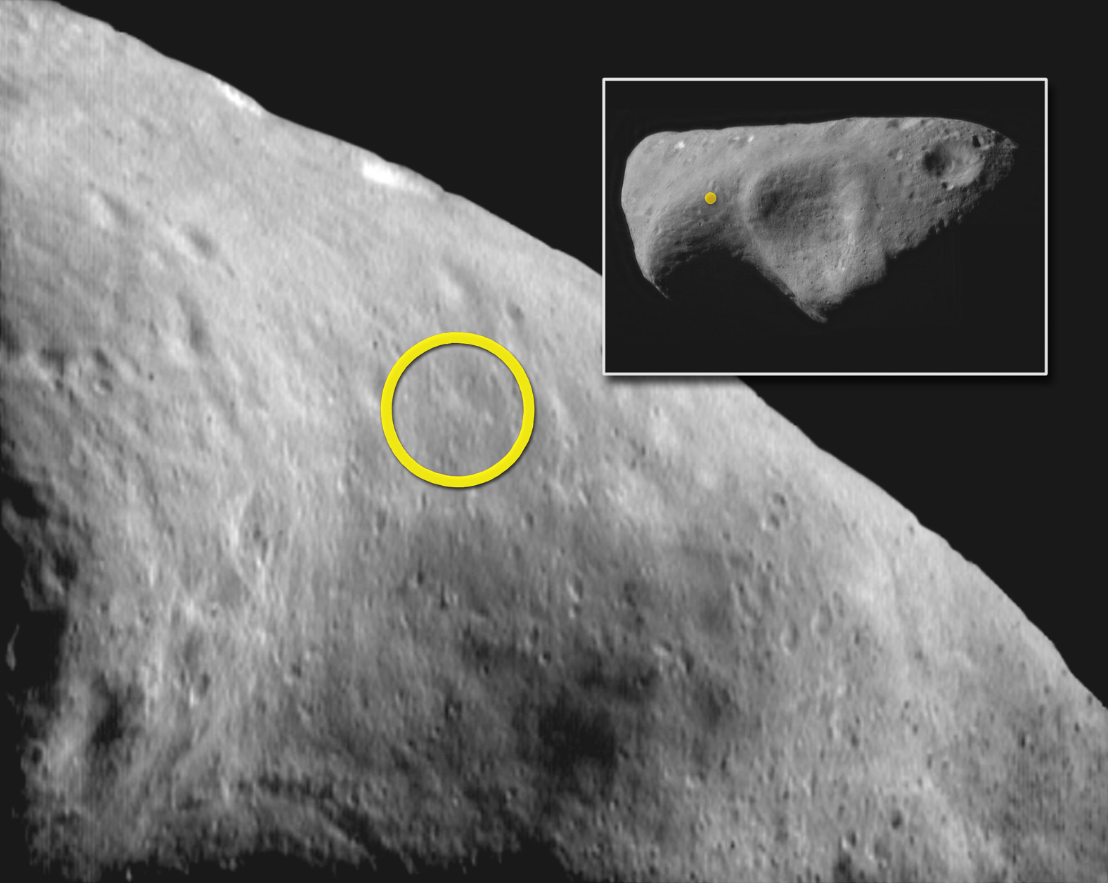 Touchdown Site on Asteroid Eros