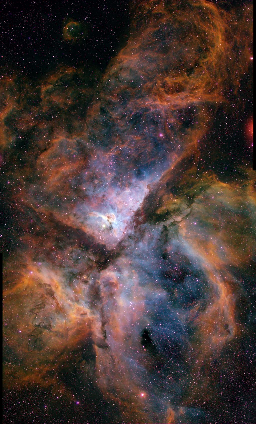 The Carina Nebula in Three Colors