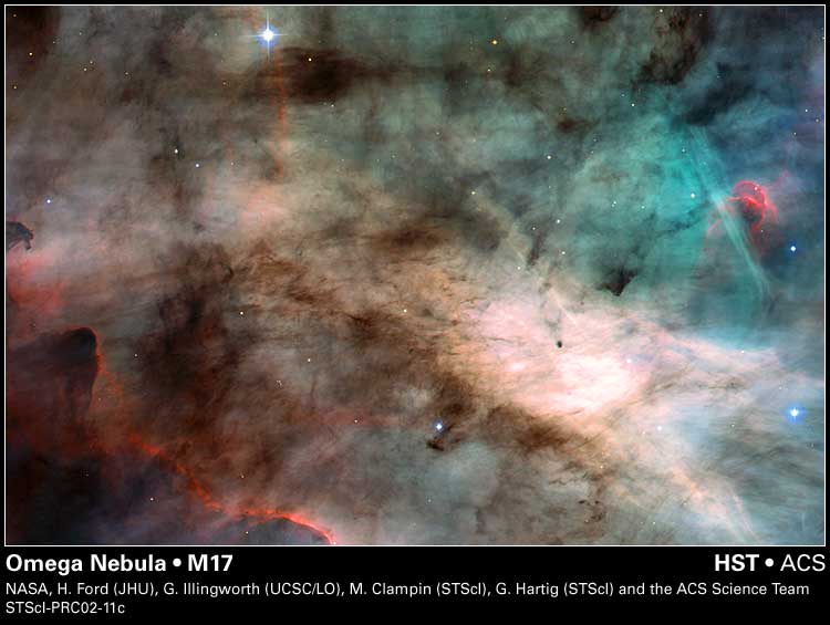 In the Center of the Omega Nebula