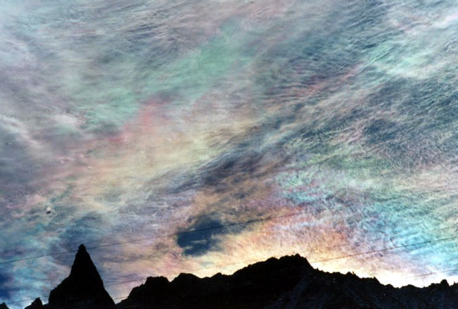 Iridescent Clouds Over Aiguille de la Tsa