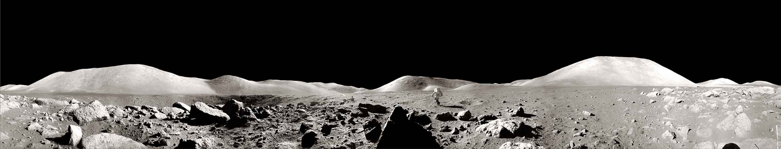 Apollo 17 Panorama: Astronaut Running