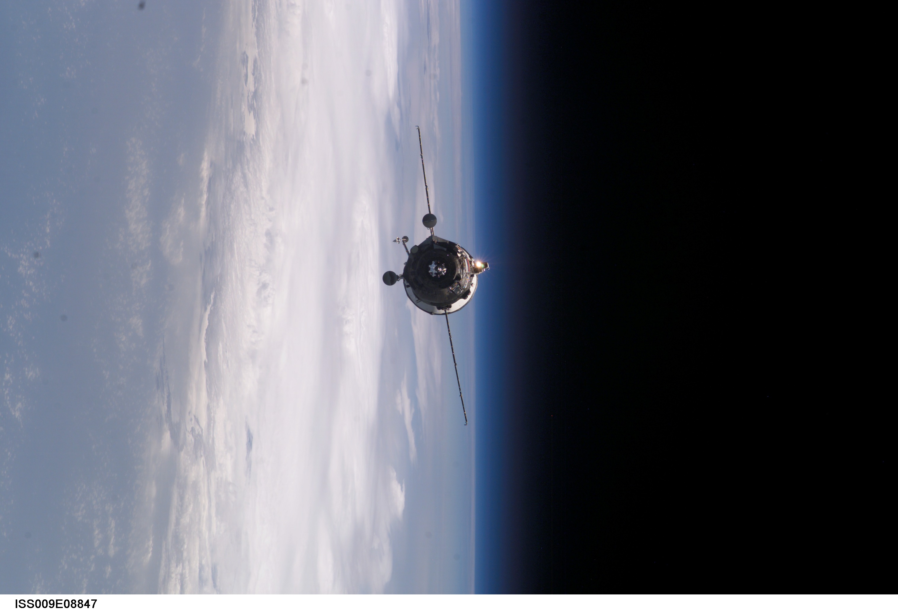 Supply Ship Approaches the Space Station