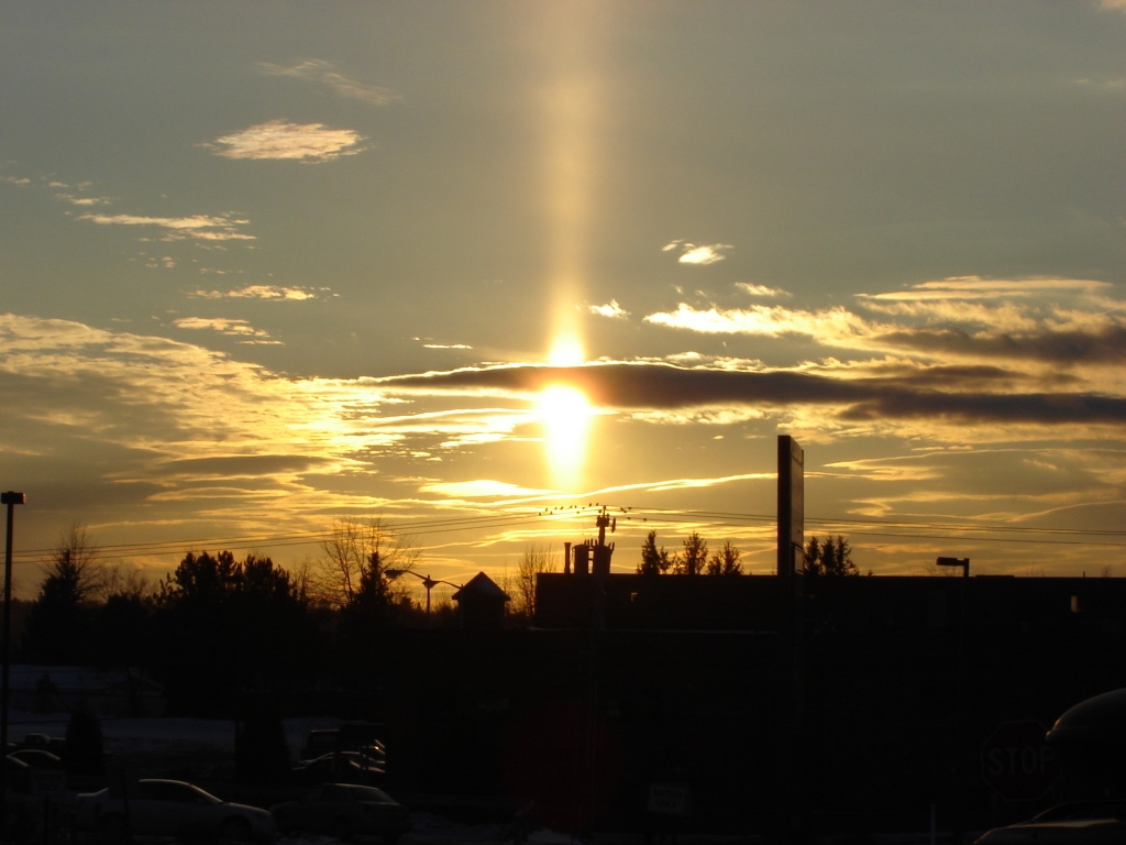 A Sun Pillar Over Maine