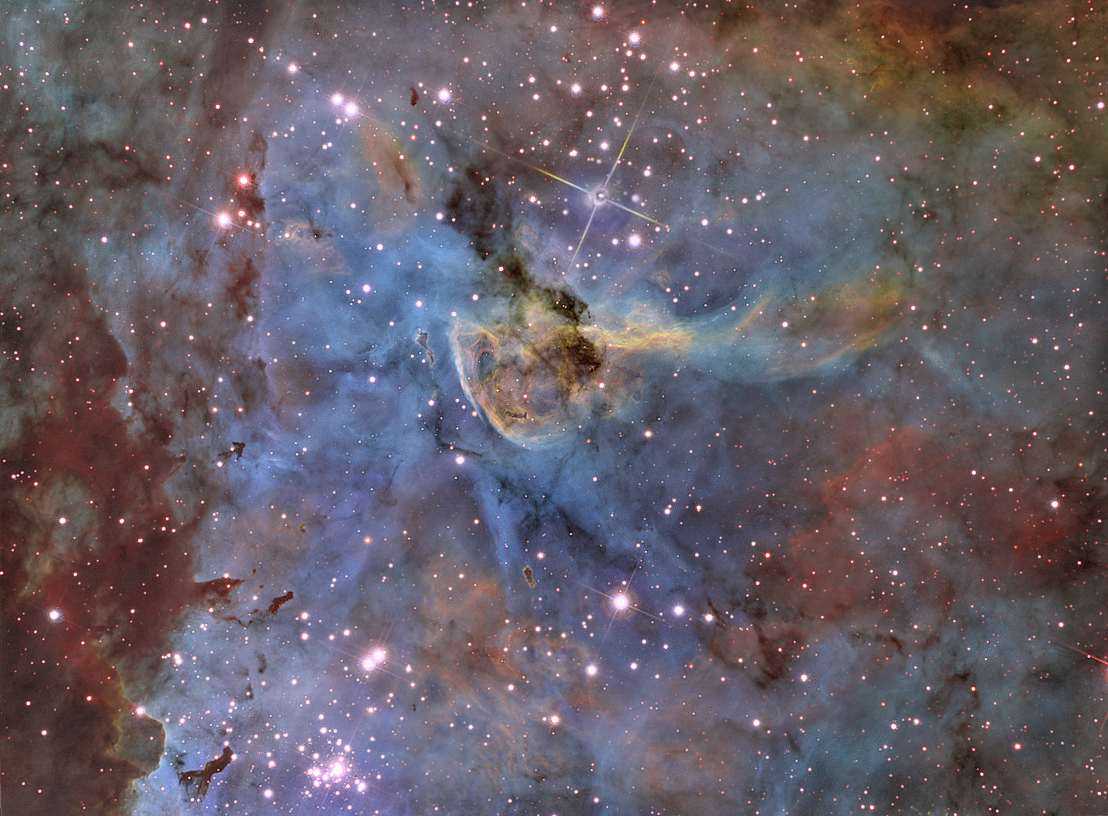 Eta and Keyhole in the Carina Nebula