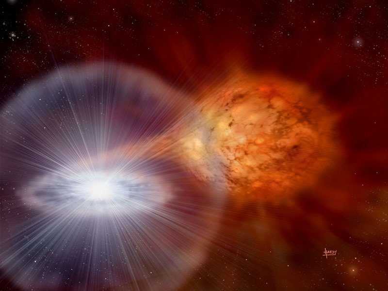 Explosions from White Dwarf Star RS Oph