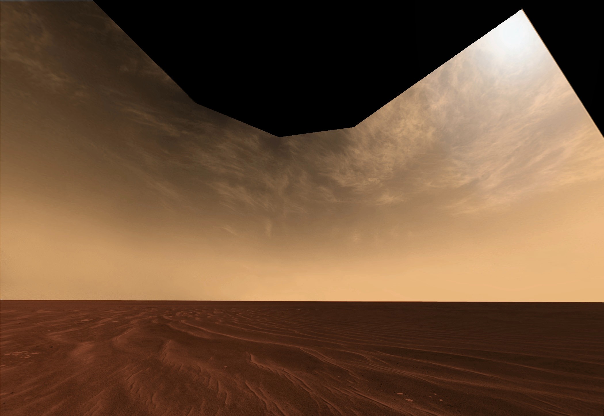 Clouds and Sand on the Horizon of Mars