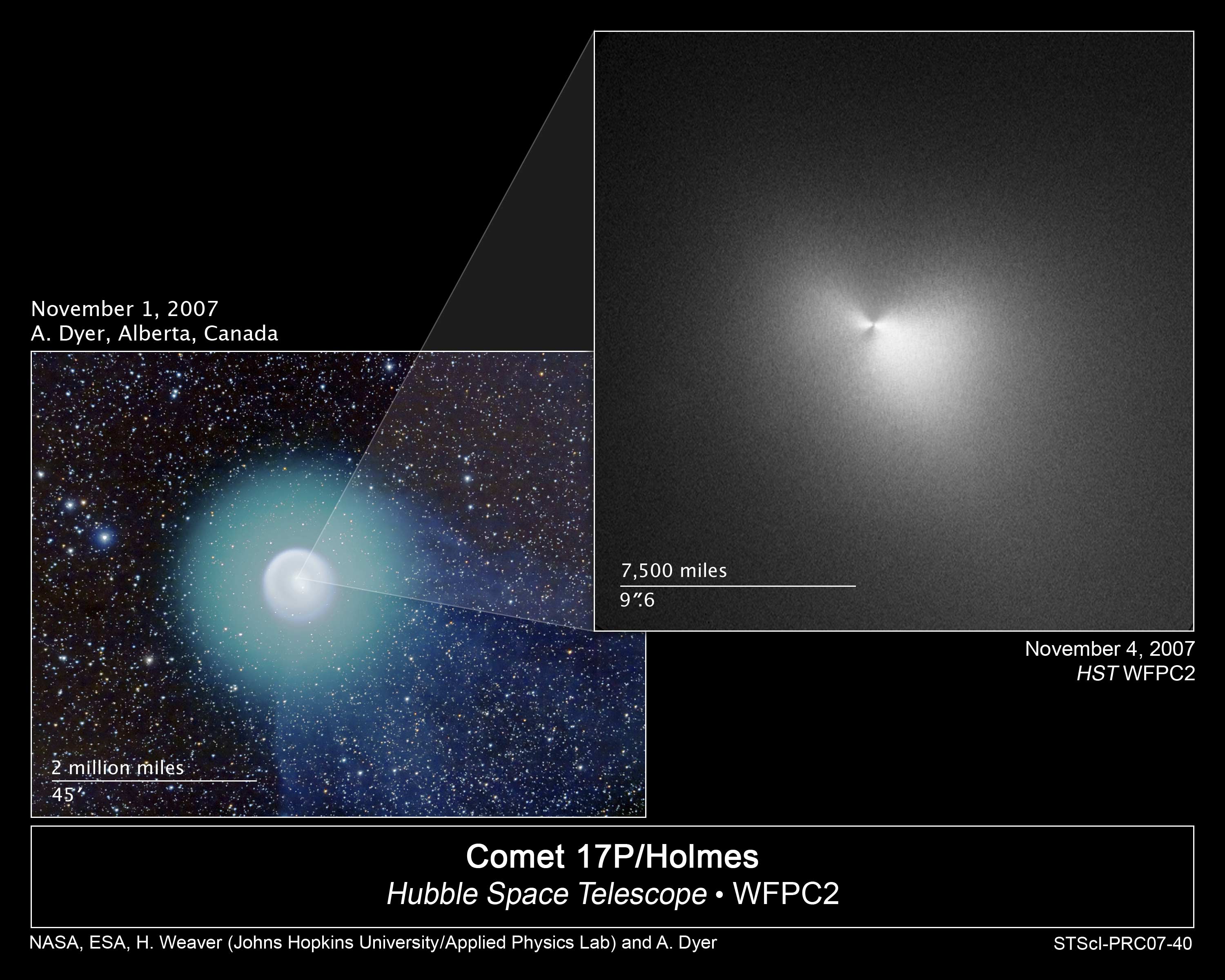 Comet Holmes from the Hubble Space Telescope