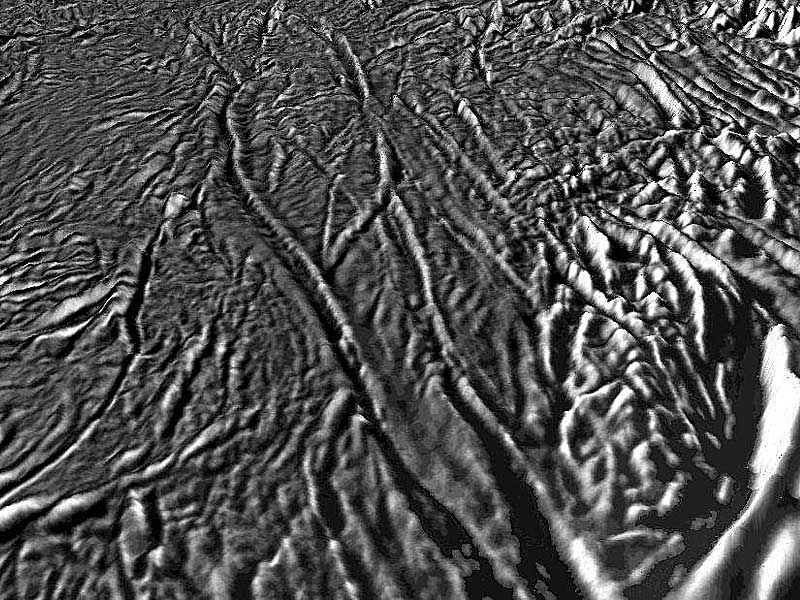 Close Up of Enceladus' Tiger Stripes