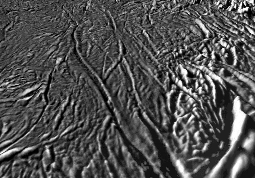 Close Up of Enceladus' Tiger Stripes
