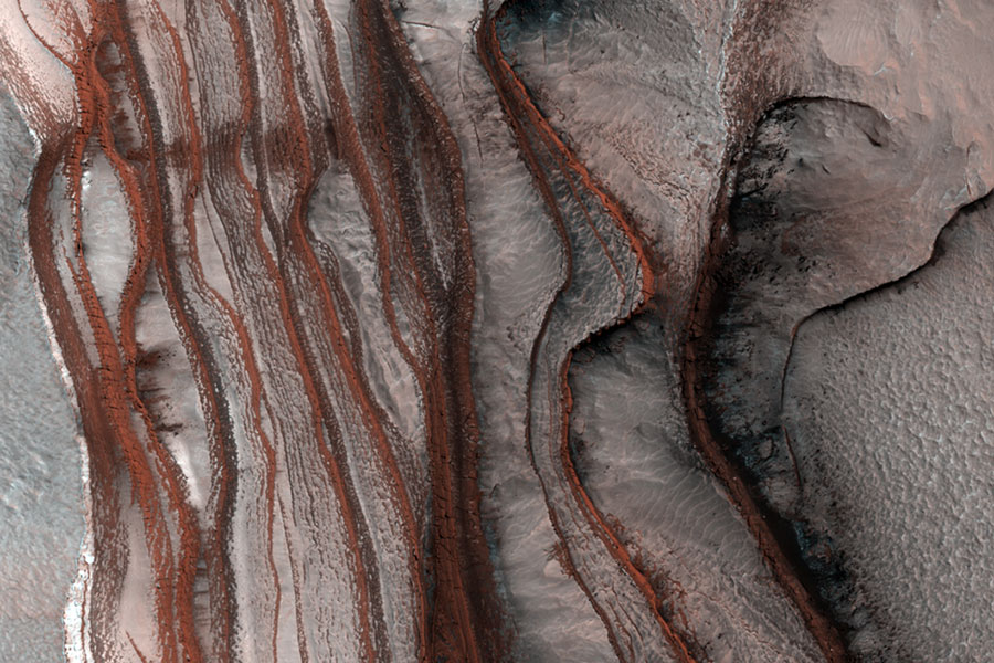 Layers of Red Cliffs on Mars
