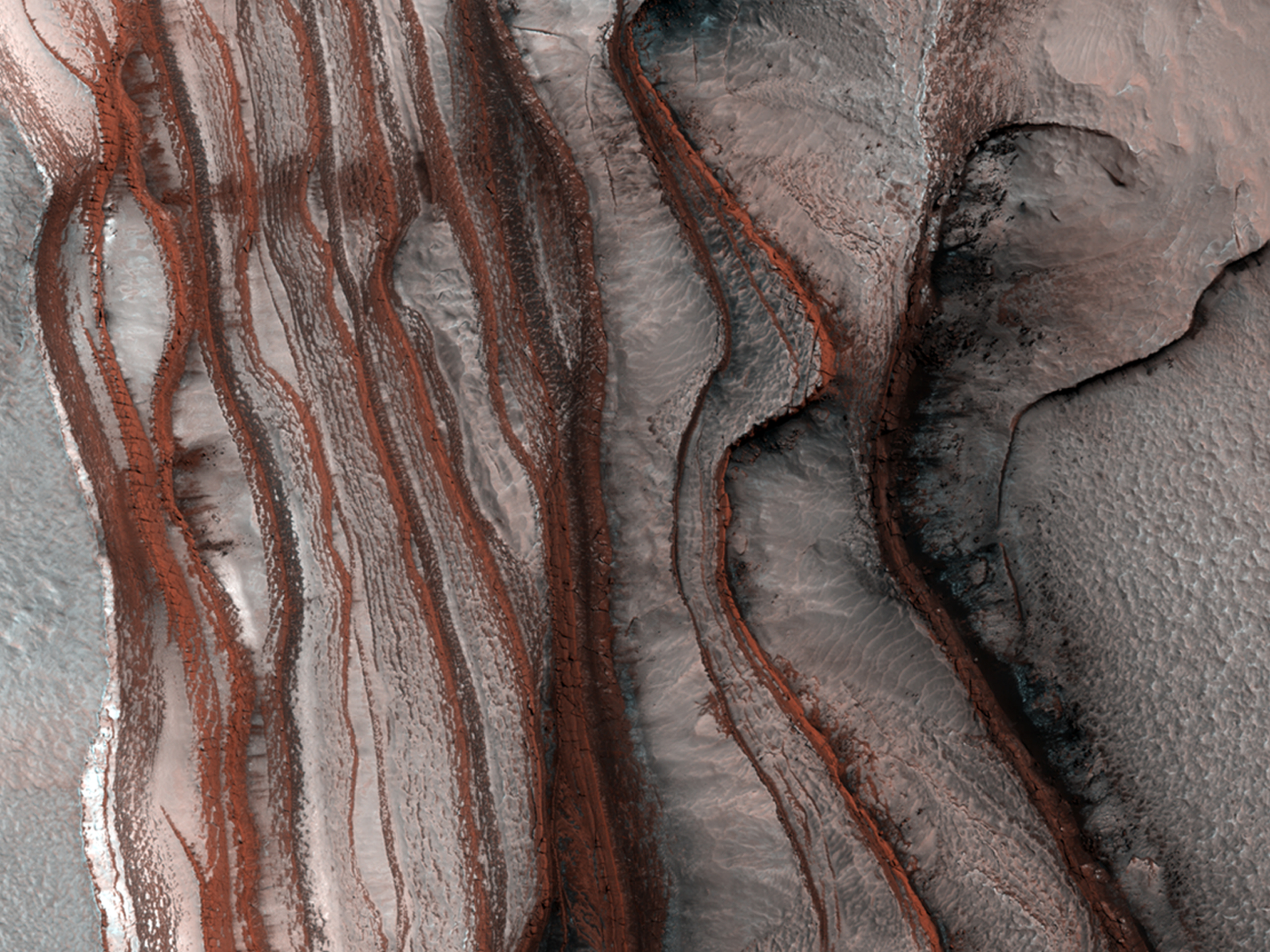 Layers of Red Cliffs on Mars