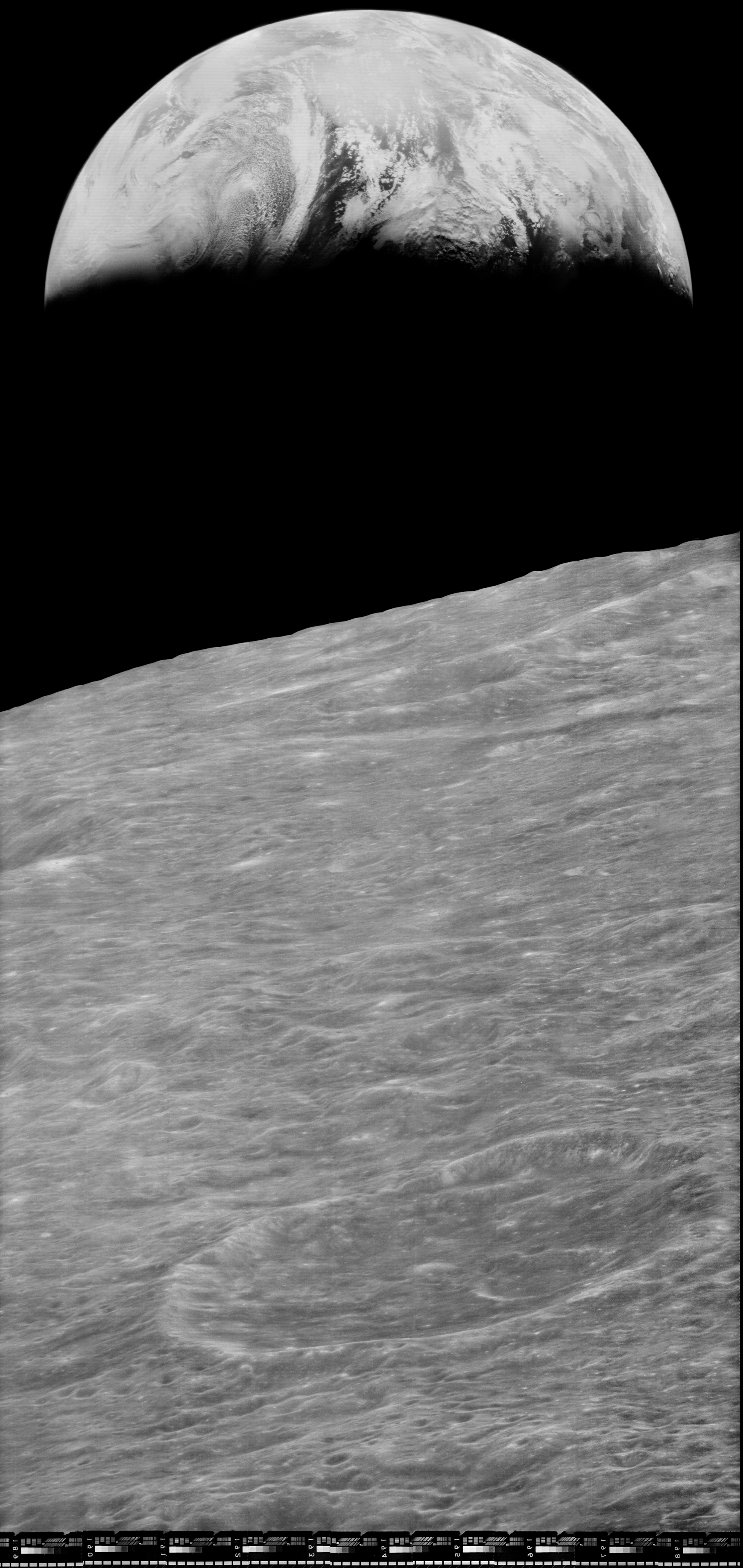 Restored: First Image of the Earth from the Moon