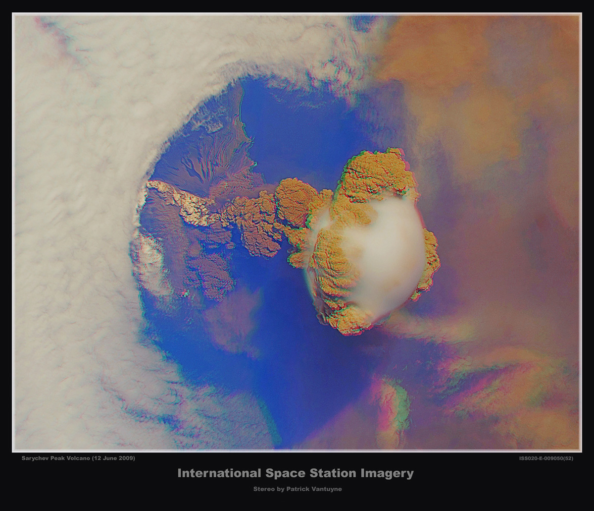 Sarychev Peak Volcano in Stereo