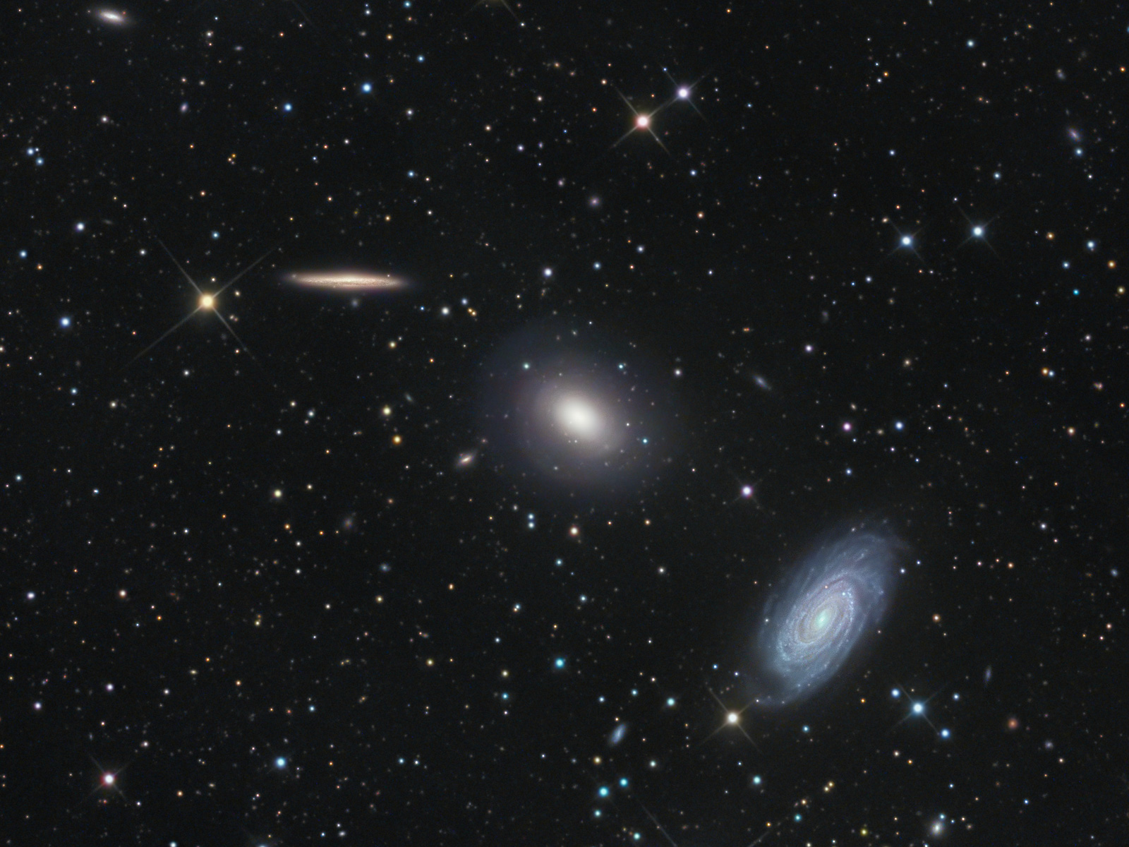 Three Galaxies in Draco