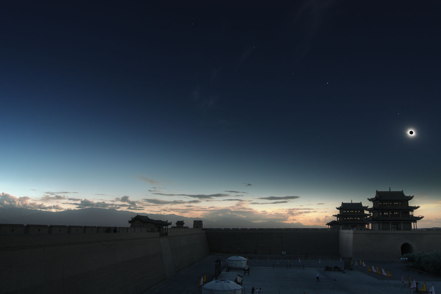 Planets, Great Wall, and Solar Eclipse