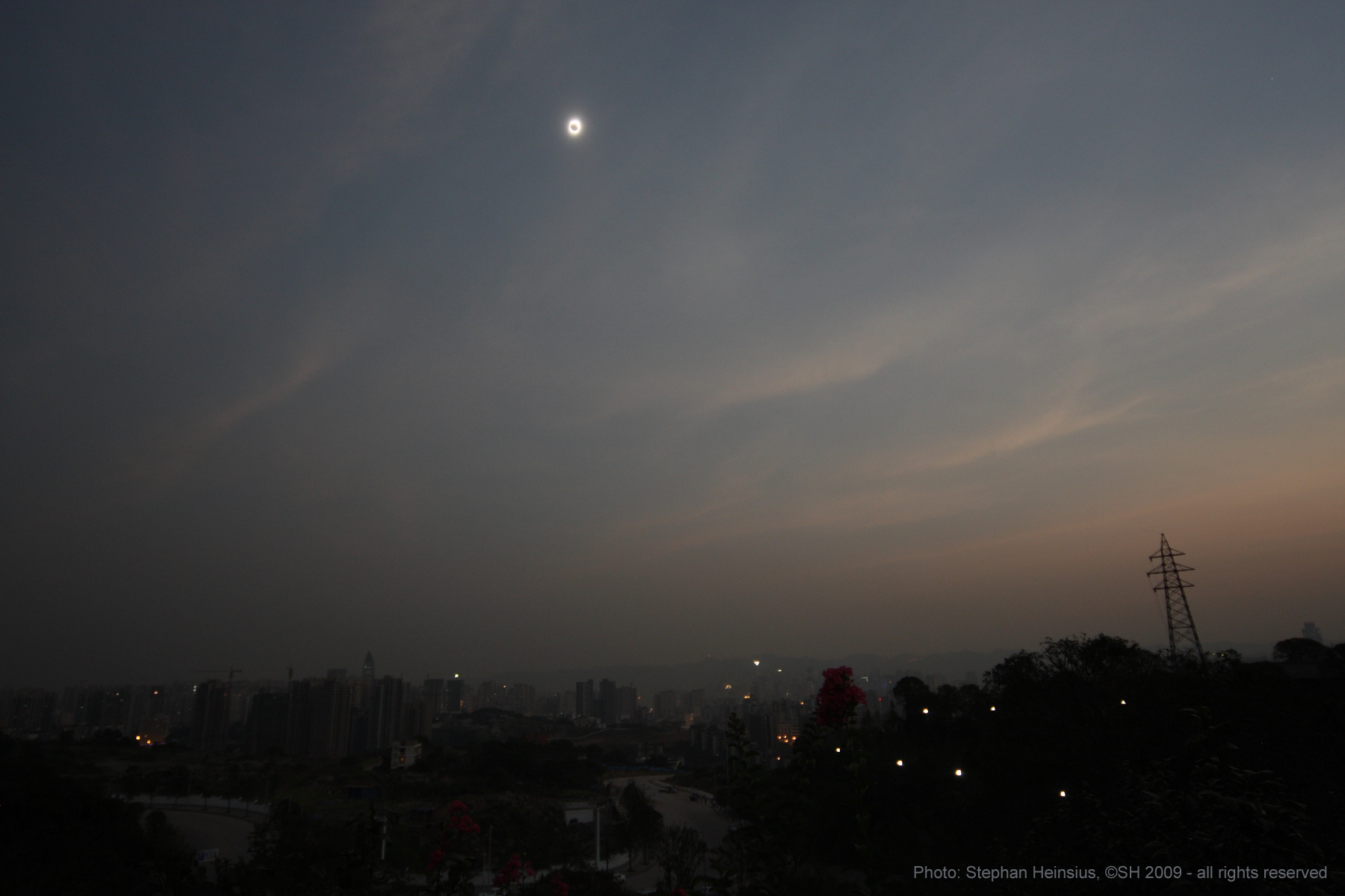 Eclipse over Chongqing, China