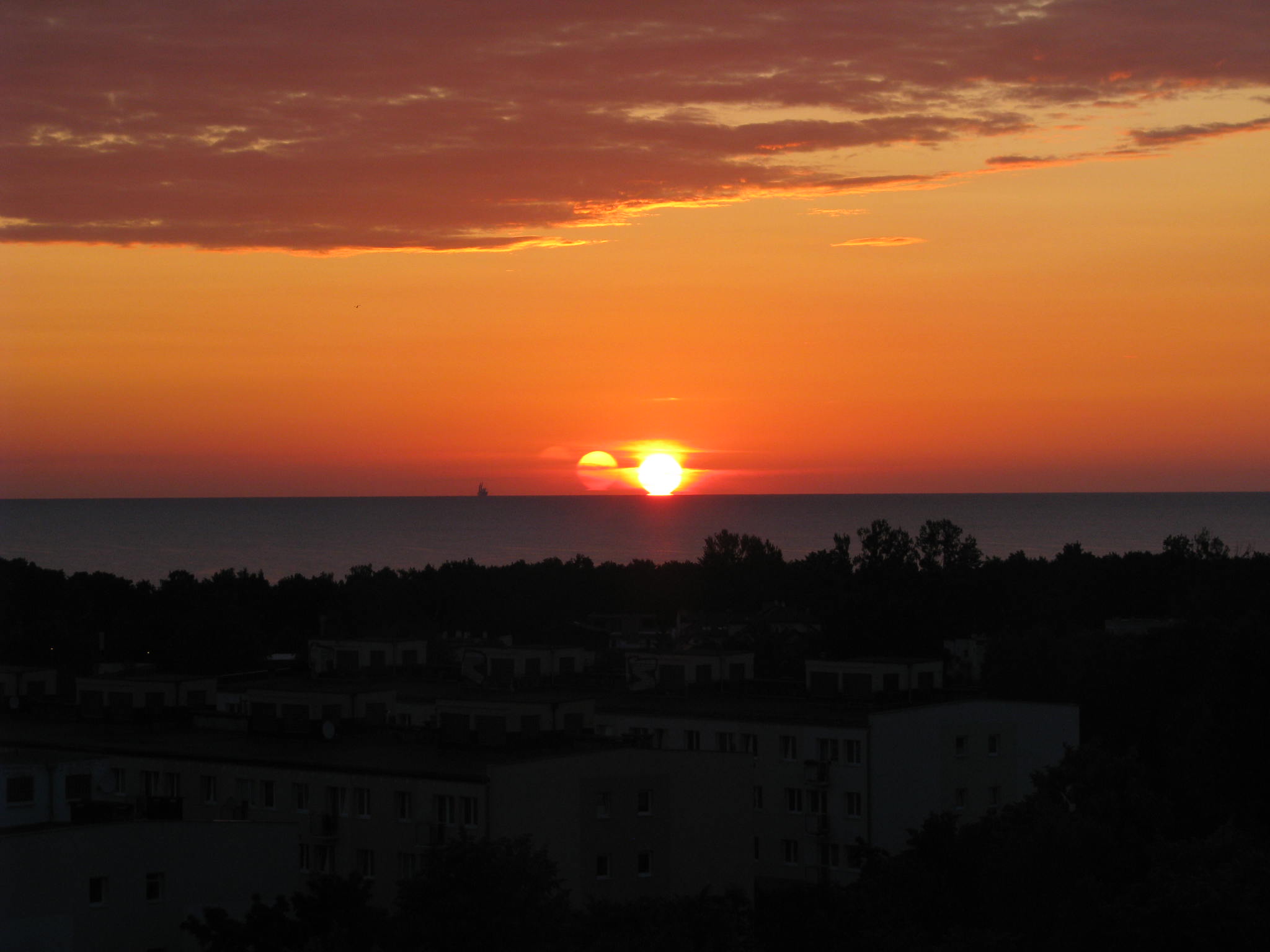 A Triple Sunrise Over Gdansk Bay