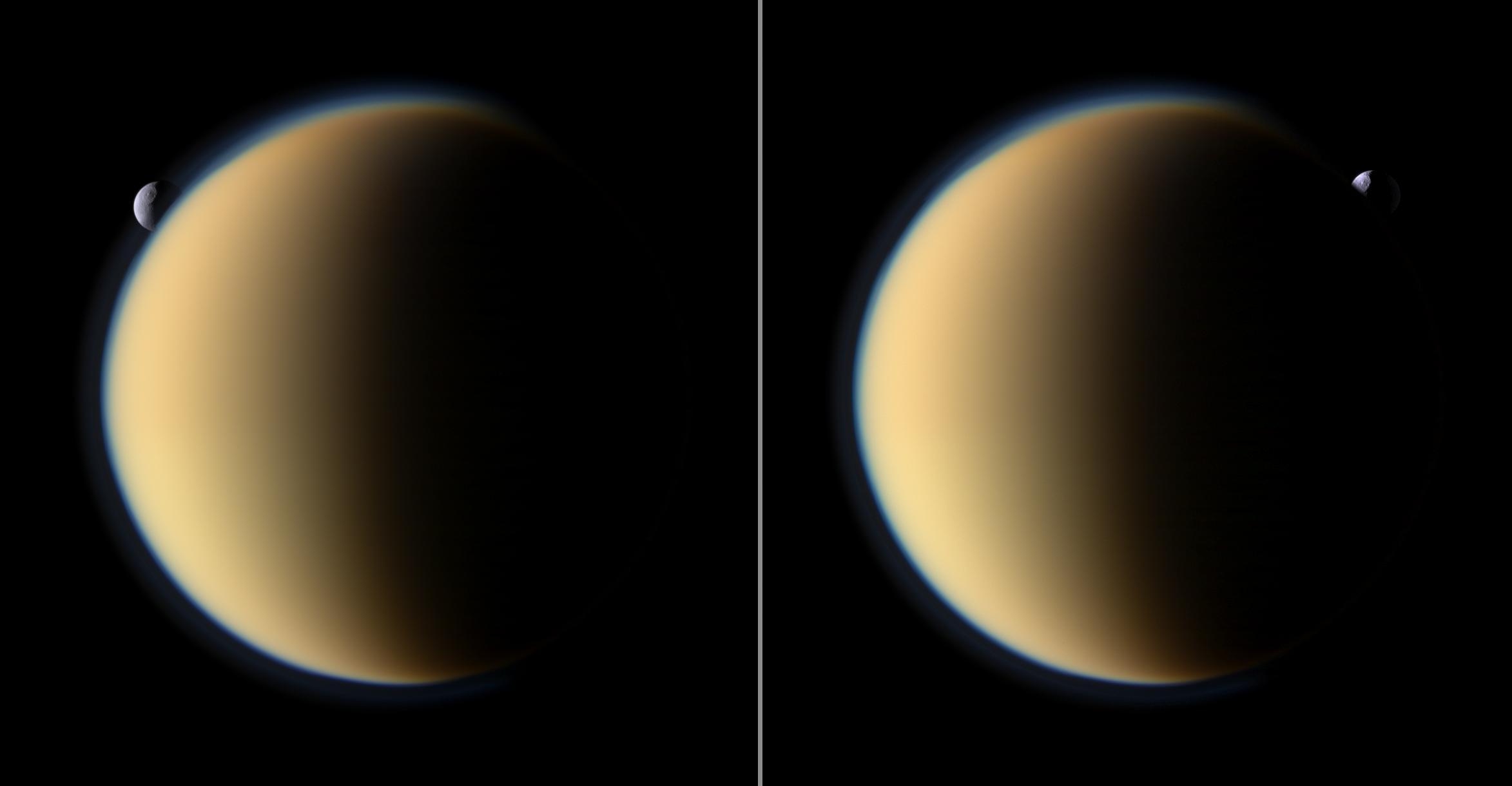 Tethys Behind Titan