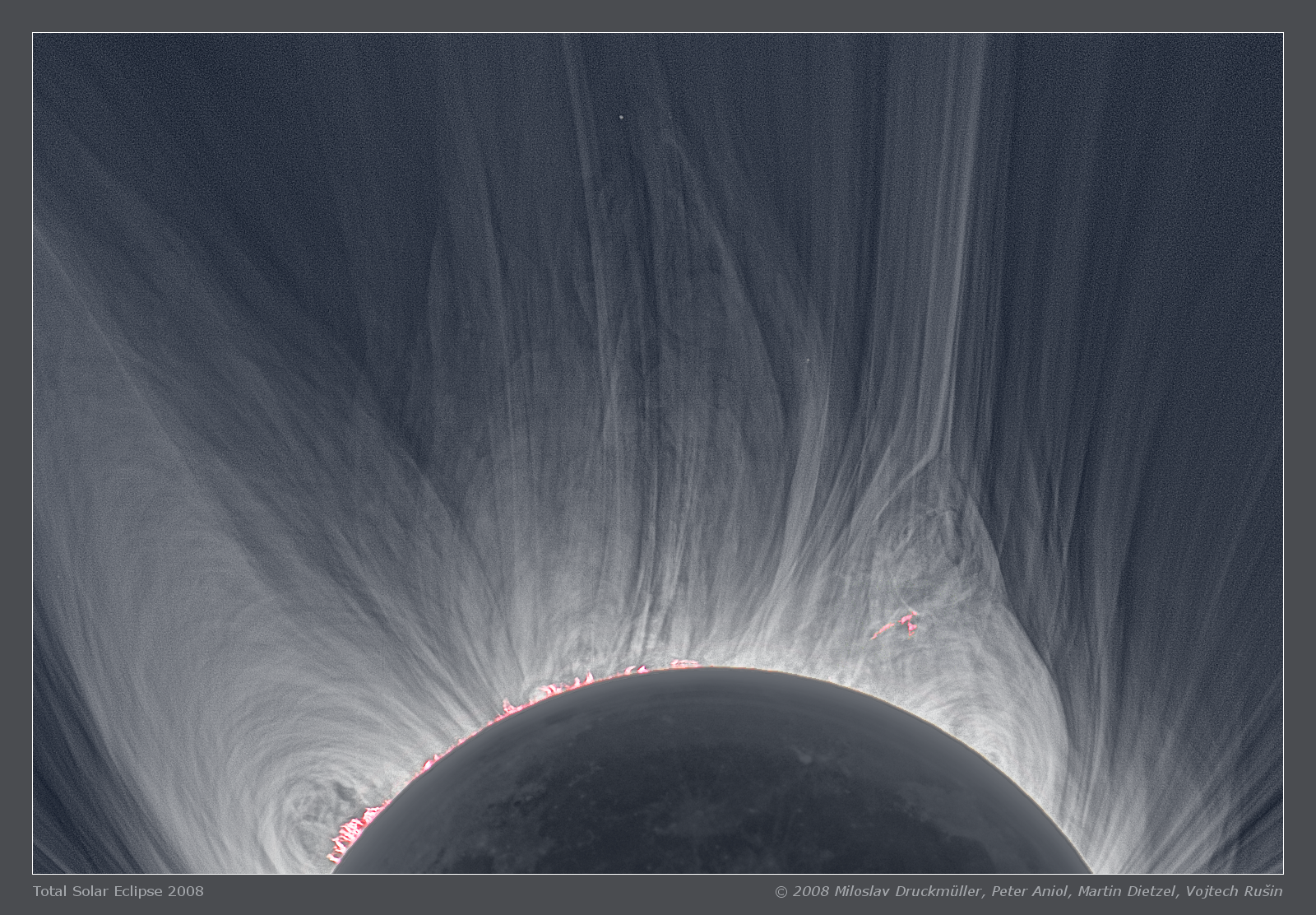 Detailed View of a Solar Eclipse Corona
