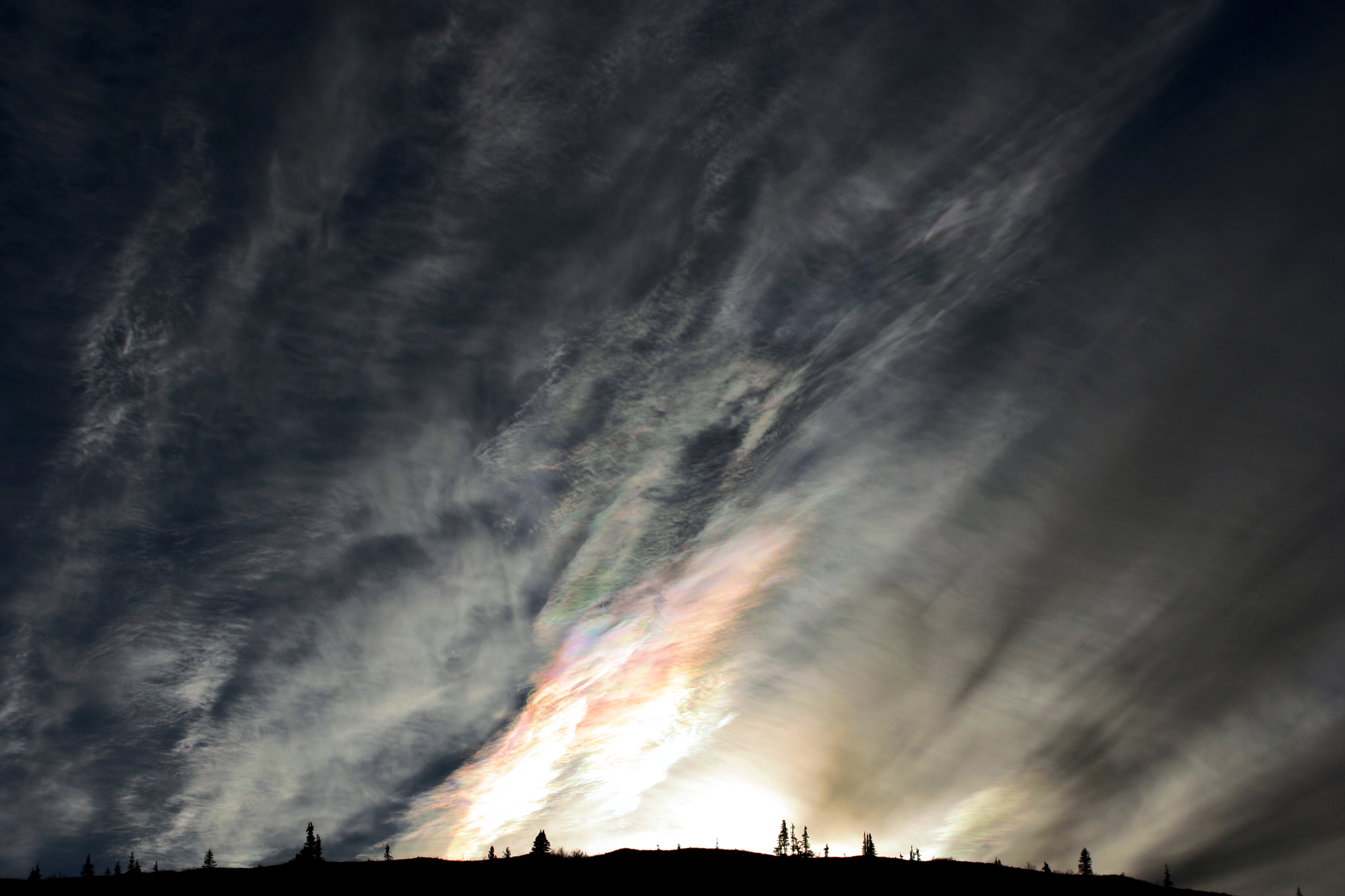 Iridescent Clouds from the Top of the World Highway