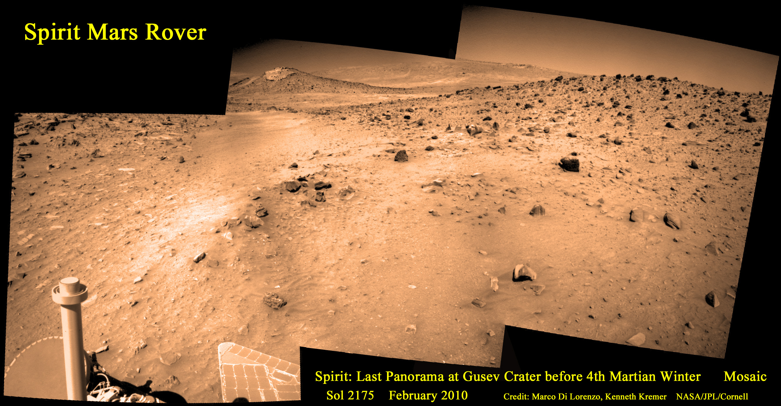 Last Panorama of the Spirit Rover on Mars