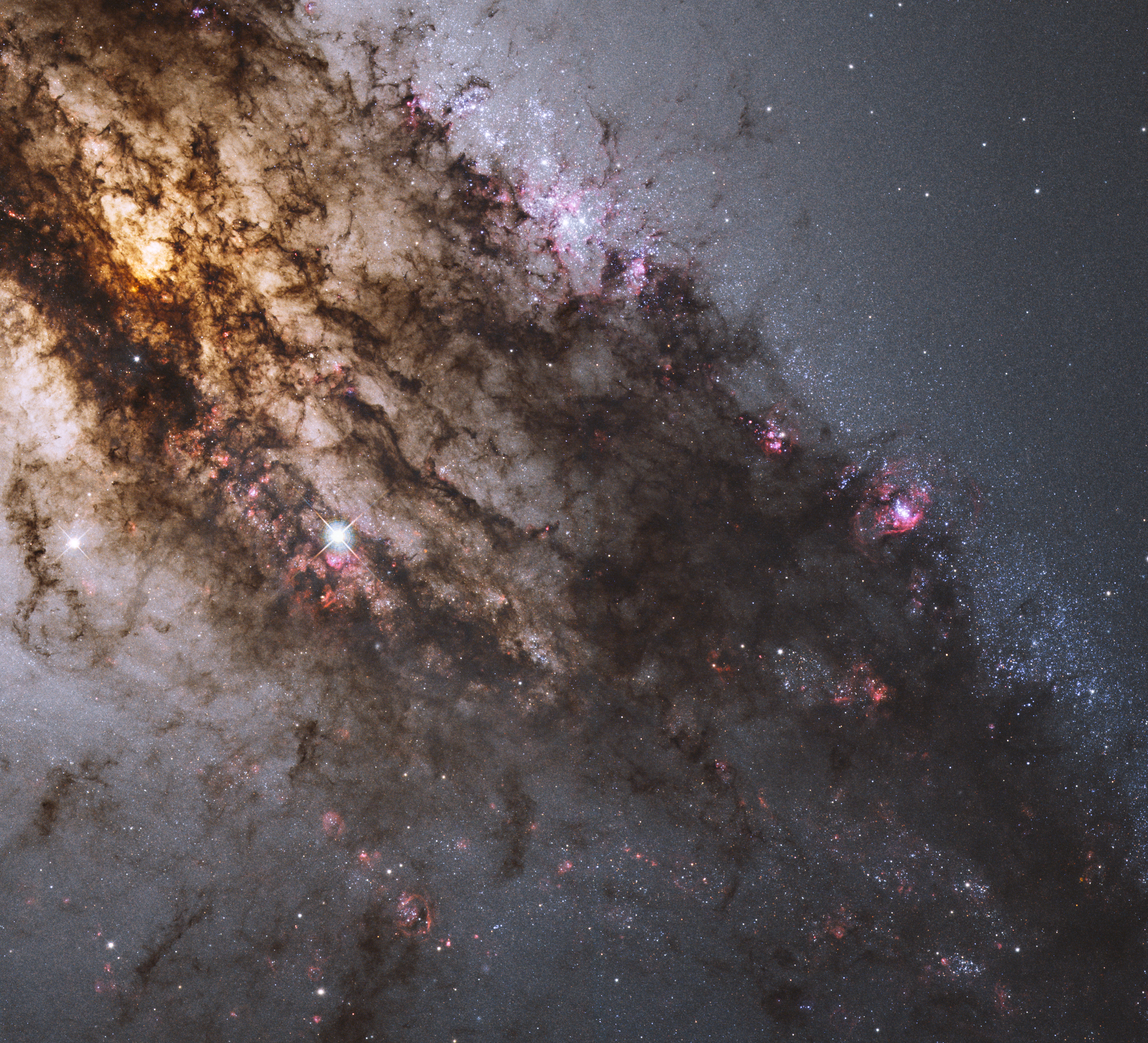 Across the Center of Centaurus A