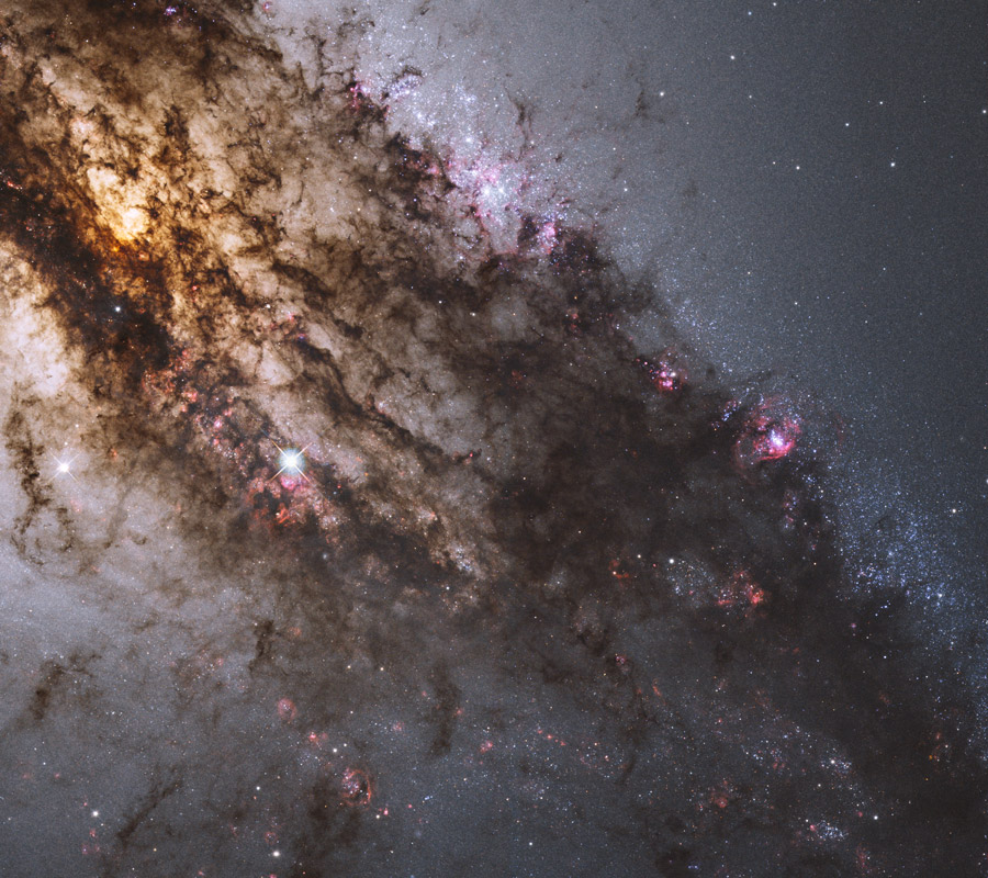 Across the Center of Centaurus A