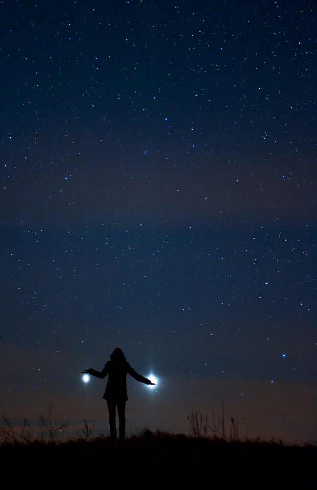 Jupiter and Venus from Earth