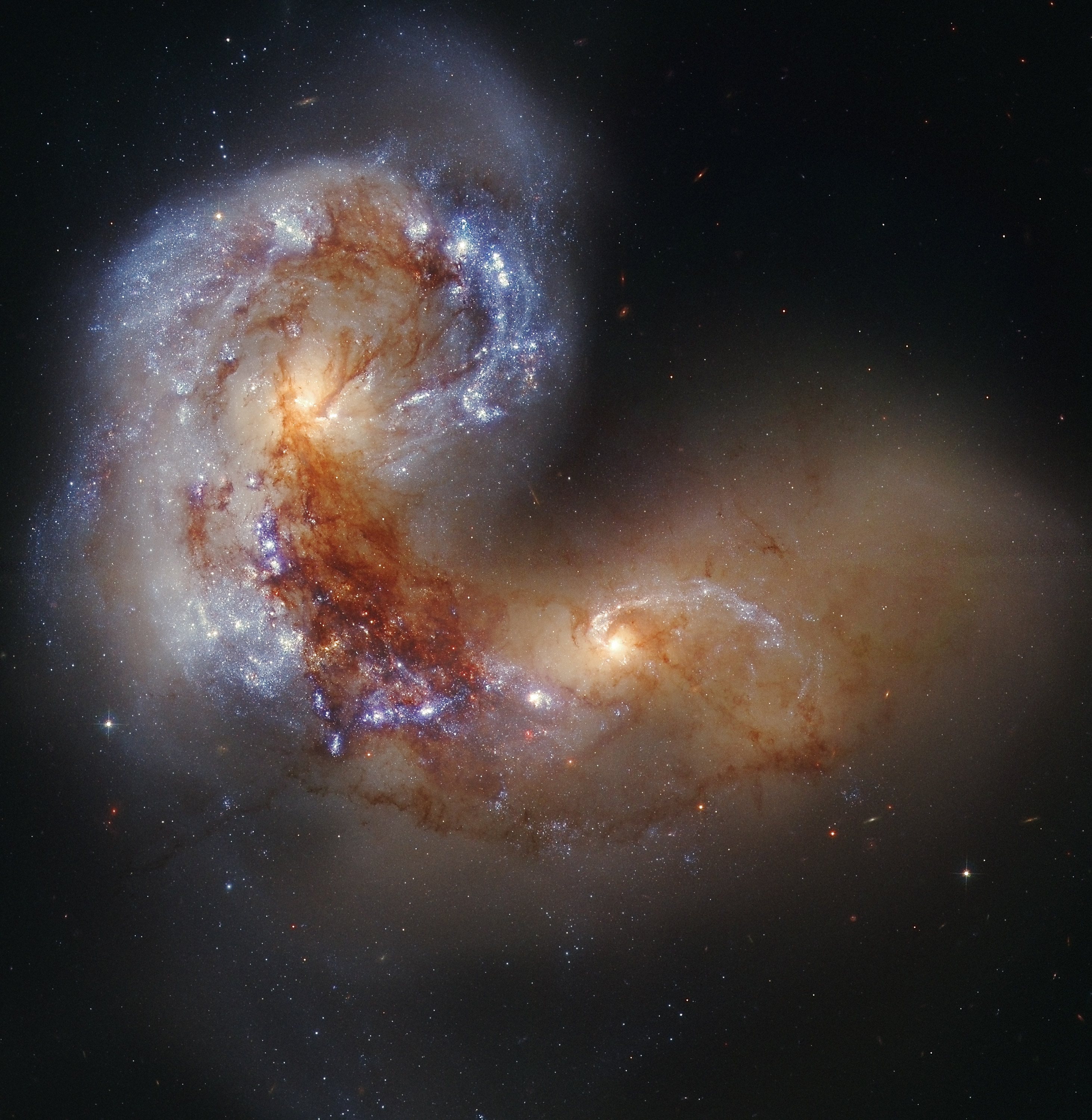 Spiral Galaxy NGC 4038 in Collision