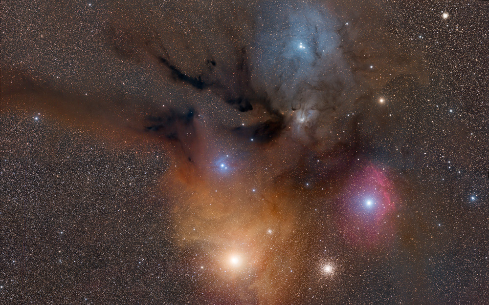 Colorful Clouds Near Rho Ophiuchi