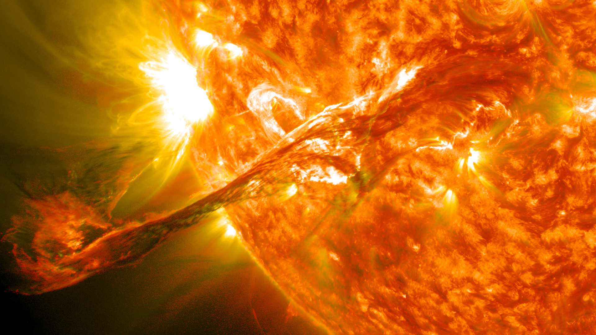 A Solar Filament Erupts