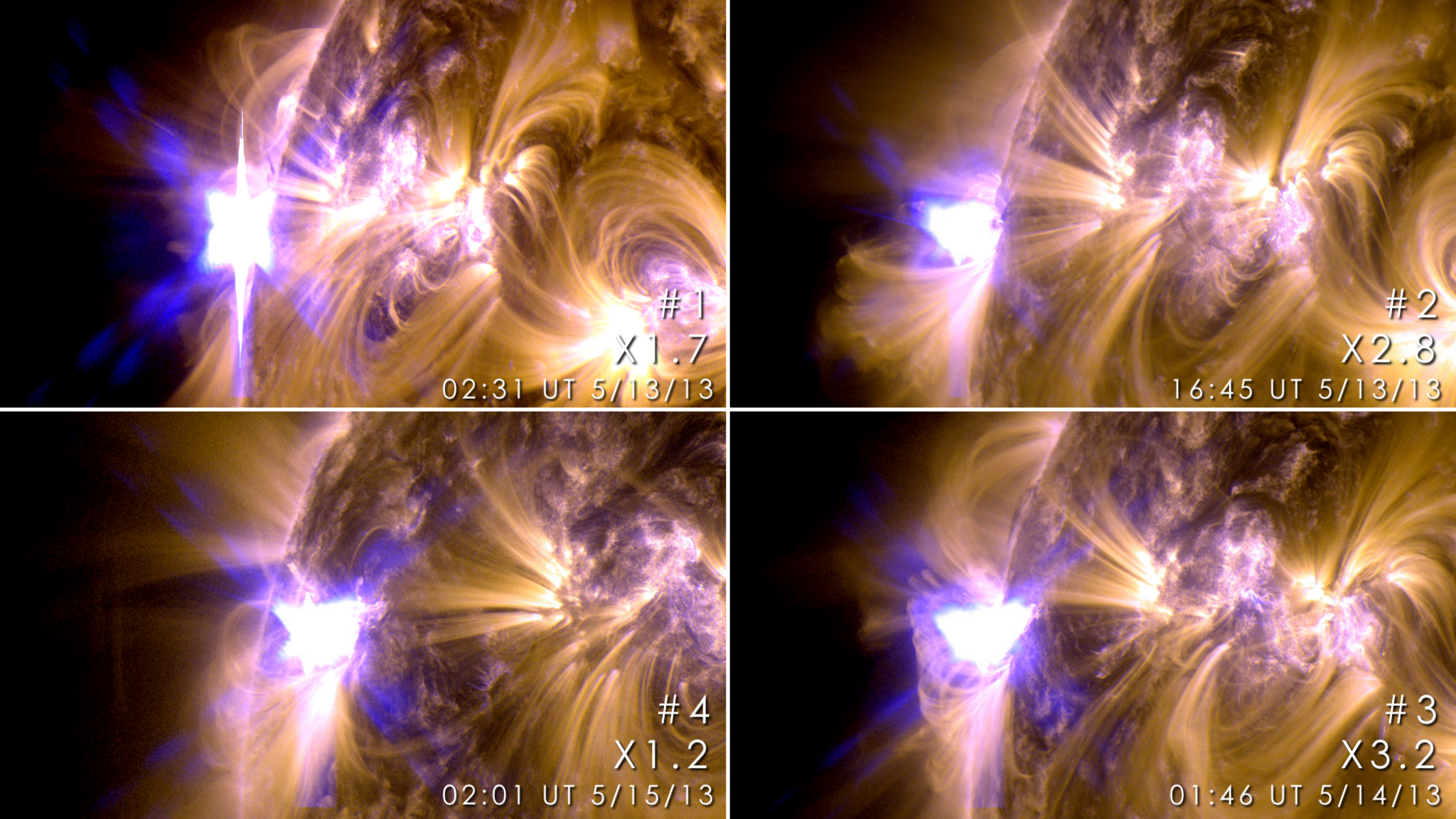 Four X-class Flares