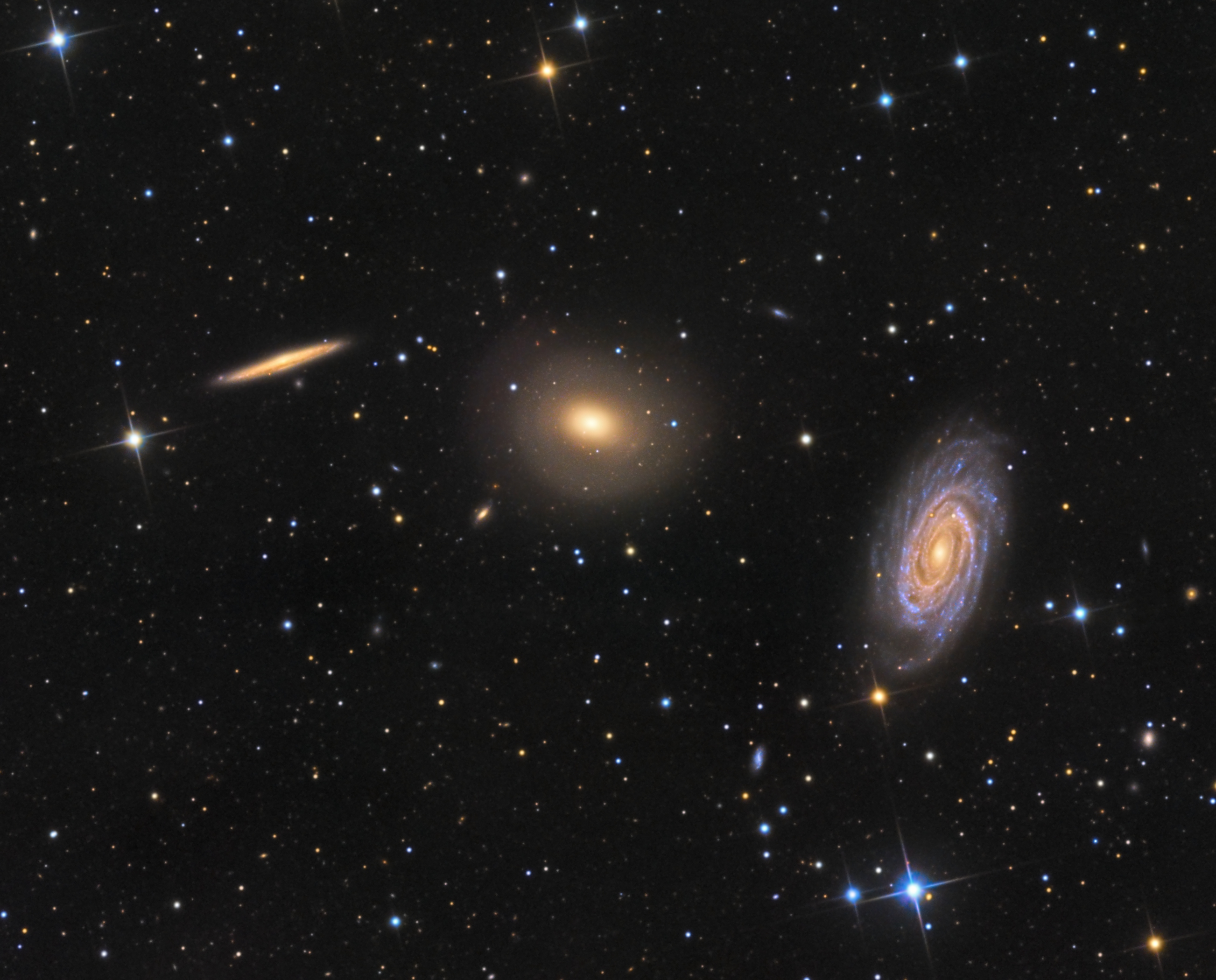 Three Galaxies in Draco
