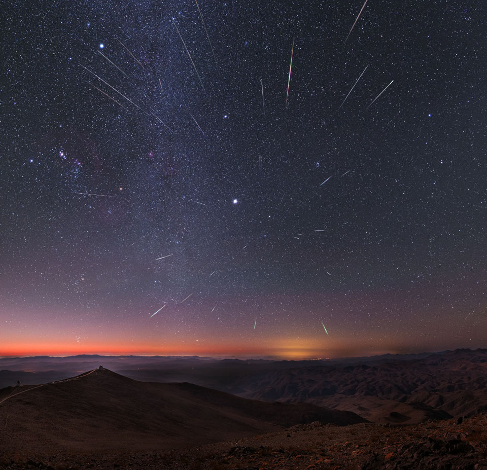 Geminid Meteors over Chile