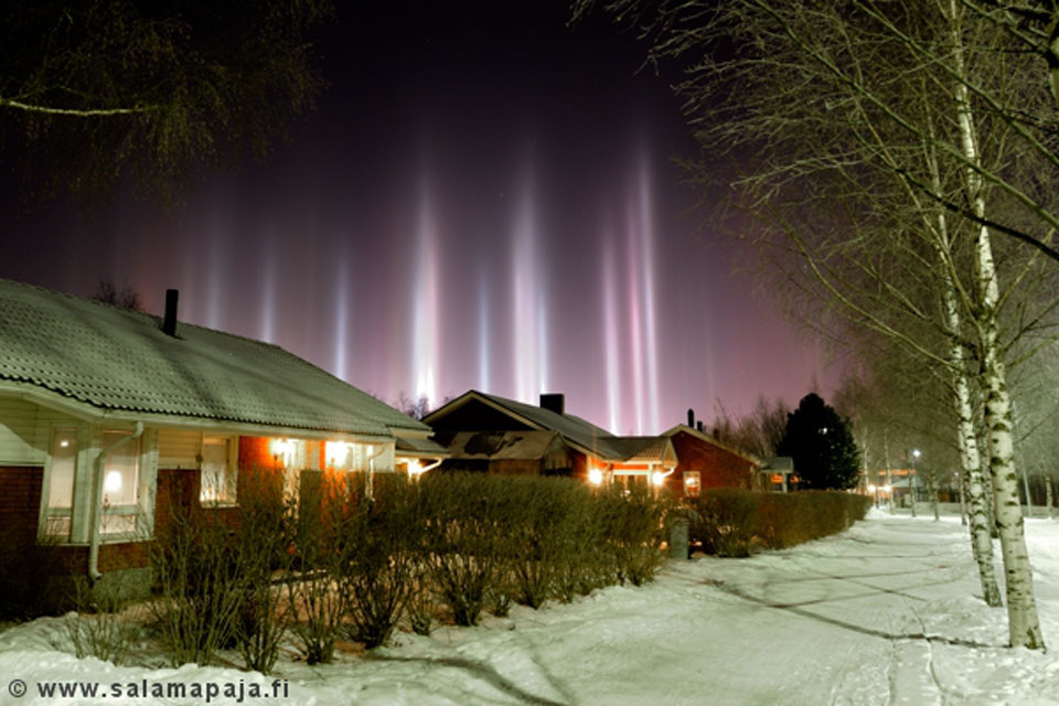 Light Pillars over Finland