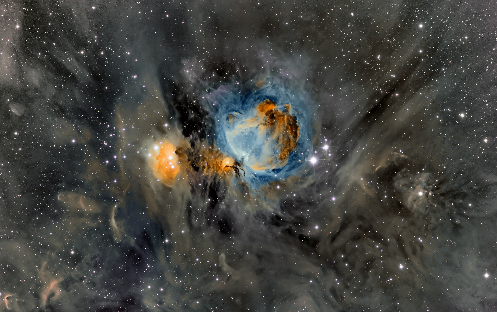 Orion Nebula in Surrounding Dust