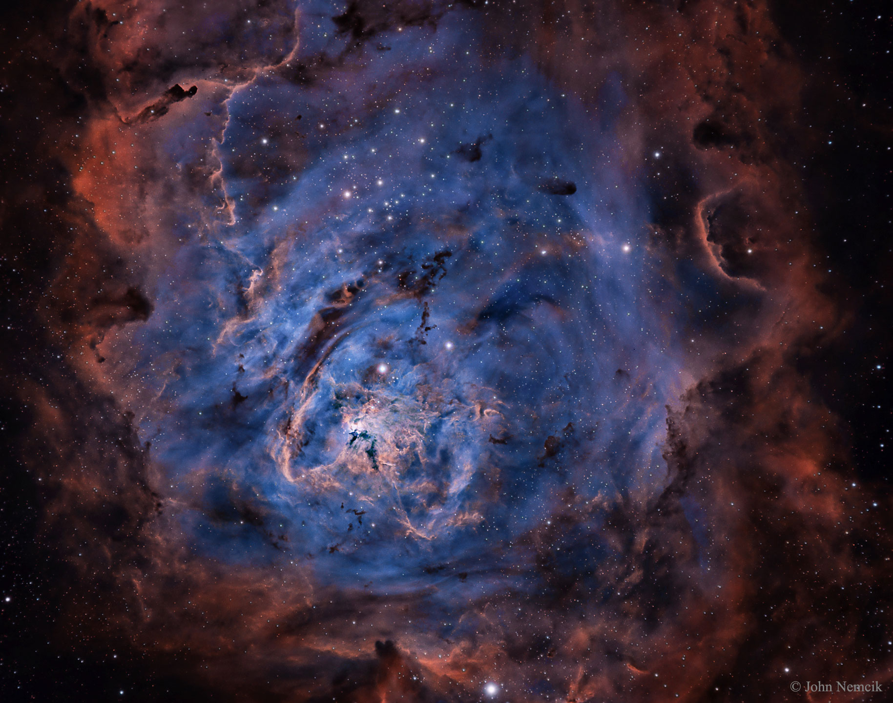 The Lagoon Nebula in Hydrogen, Sulfur, and Oxygen