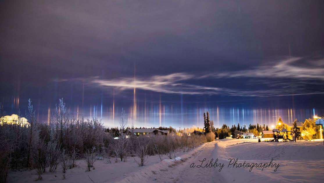 Light Pillars over Alaska