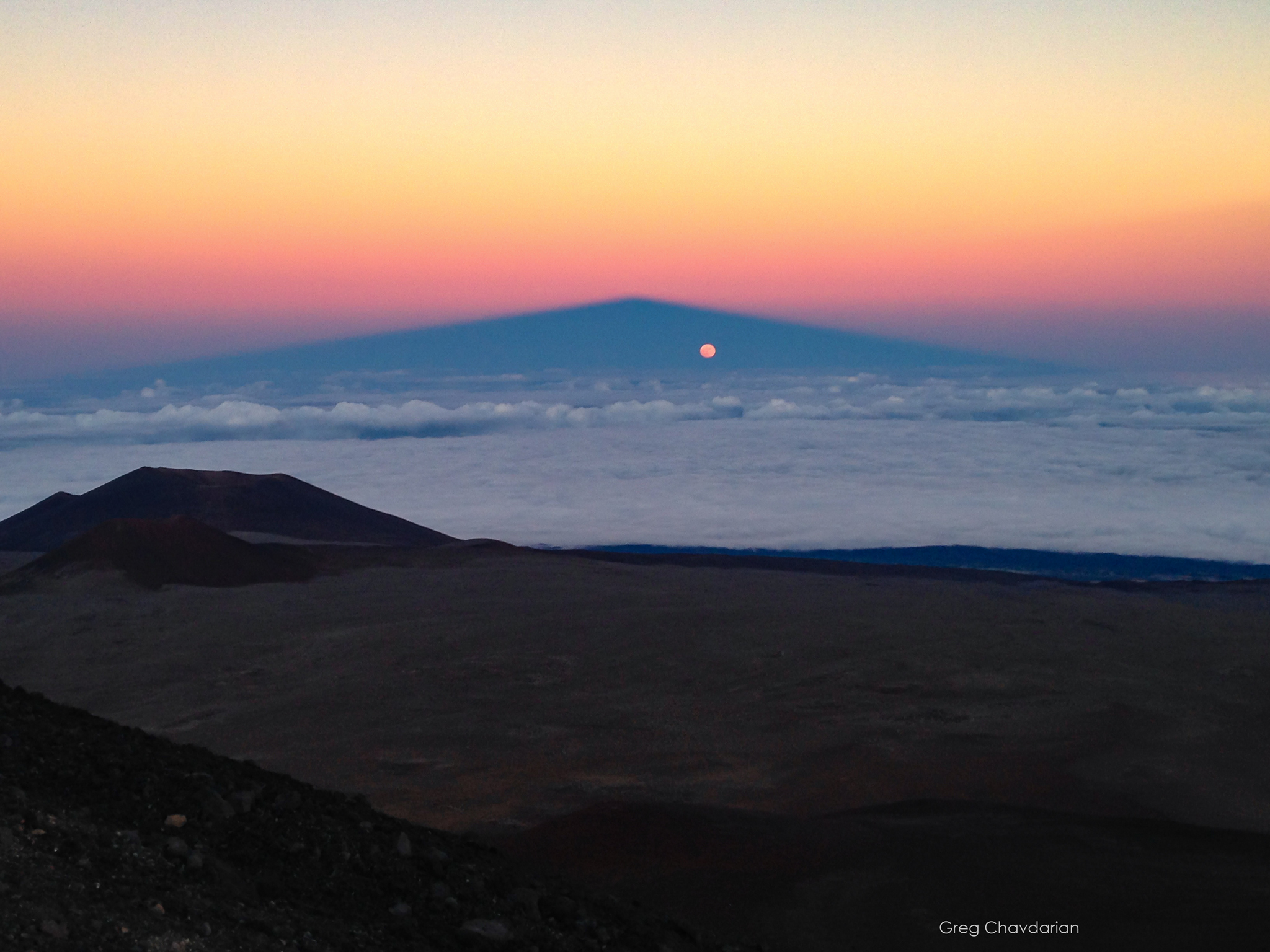 Full Moon in Mountain Shadow