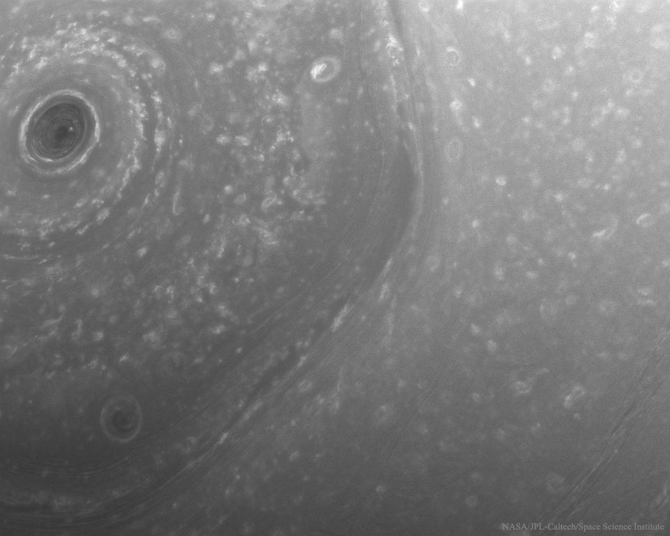Over Saturn's Turbulent North Pole