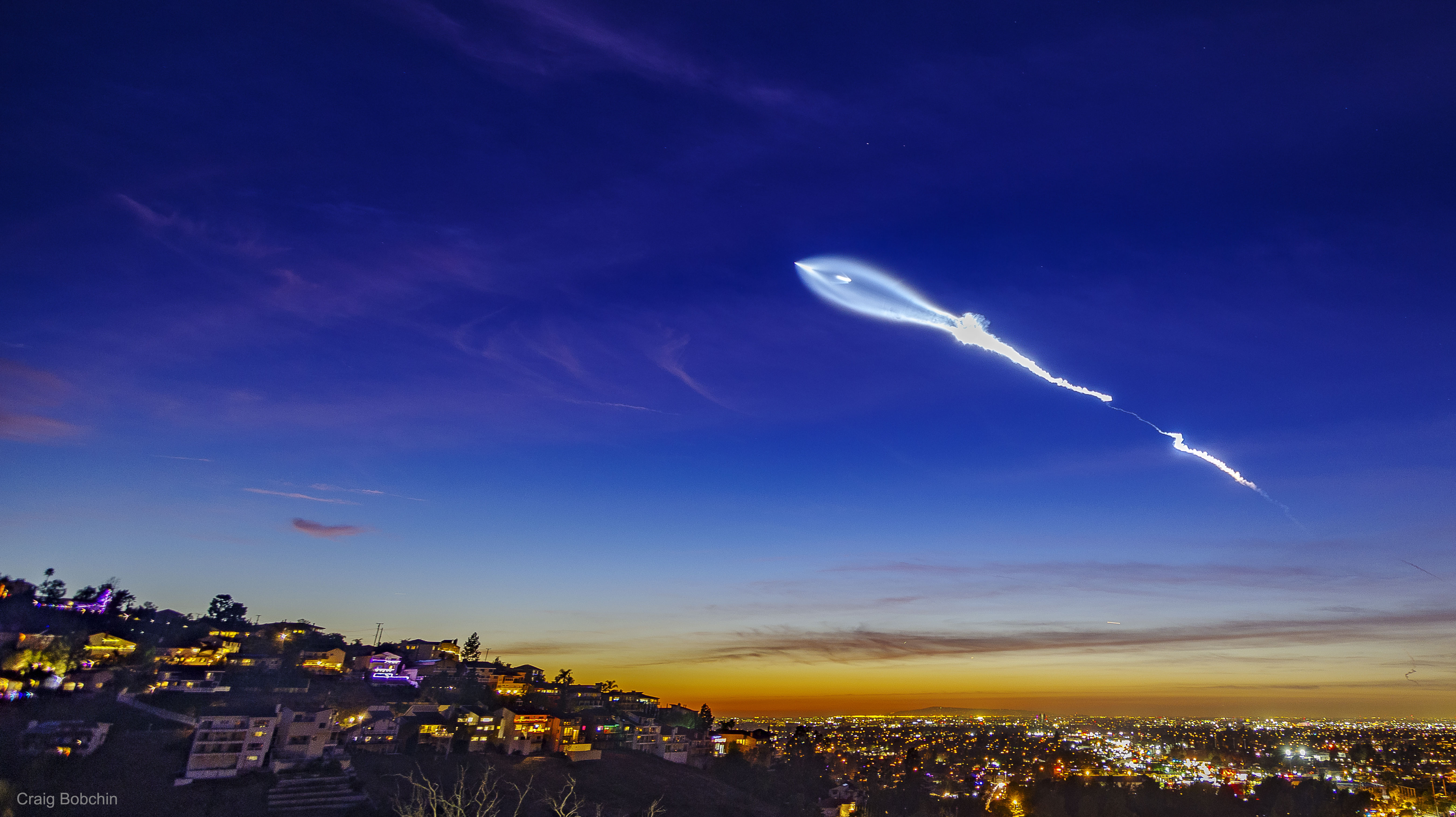 SpaceX Rocket Launch Plume over California