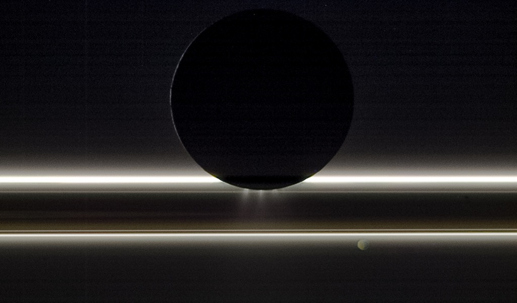 Enceladus in Silhouette