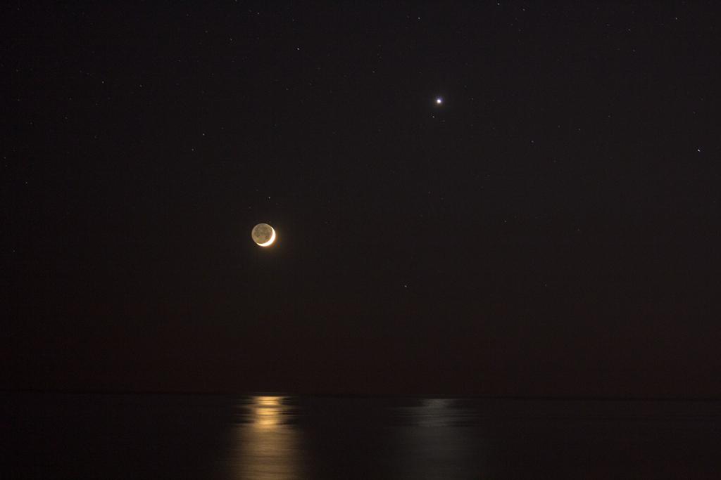 Reflections of Venus and Moon