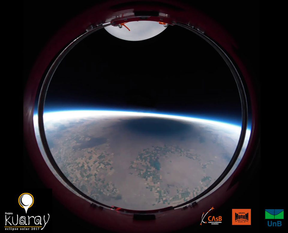 Total Solar Eclipse Shadow from a Balloon
