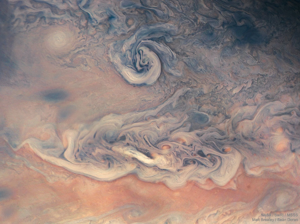 Swirls and Colors on Jupiter from Juno