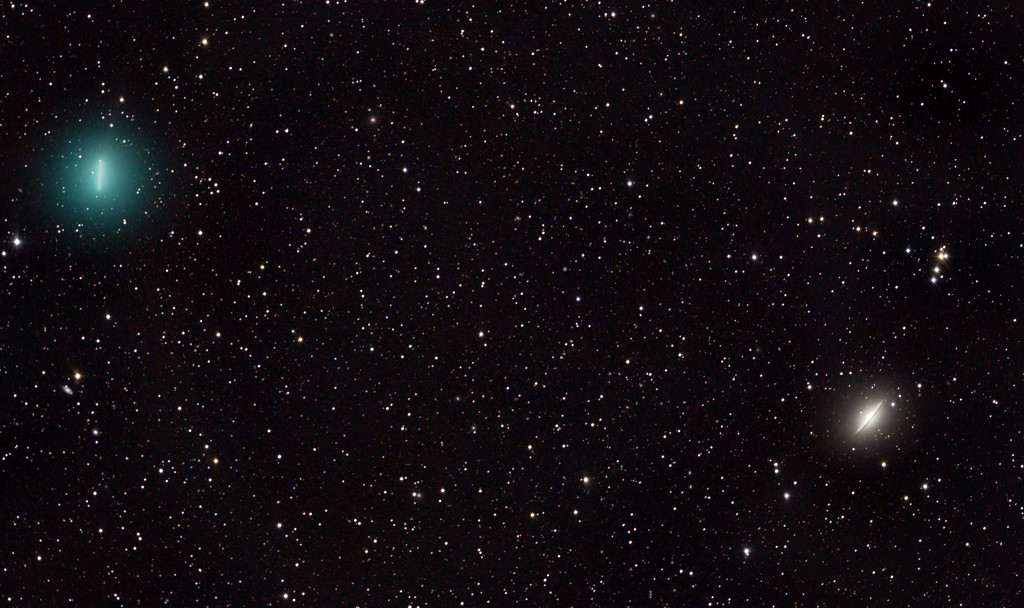 Comet Iwamoto and the Sombrero Galaxy