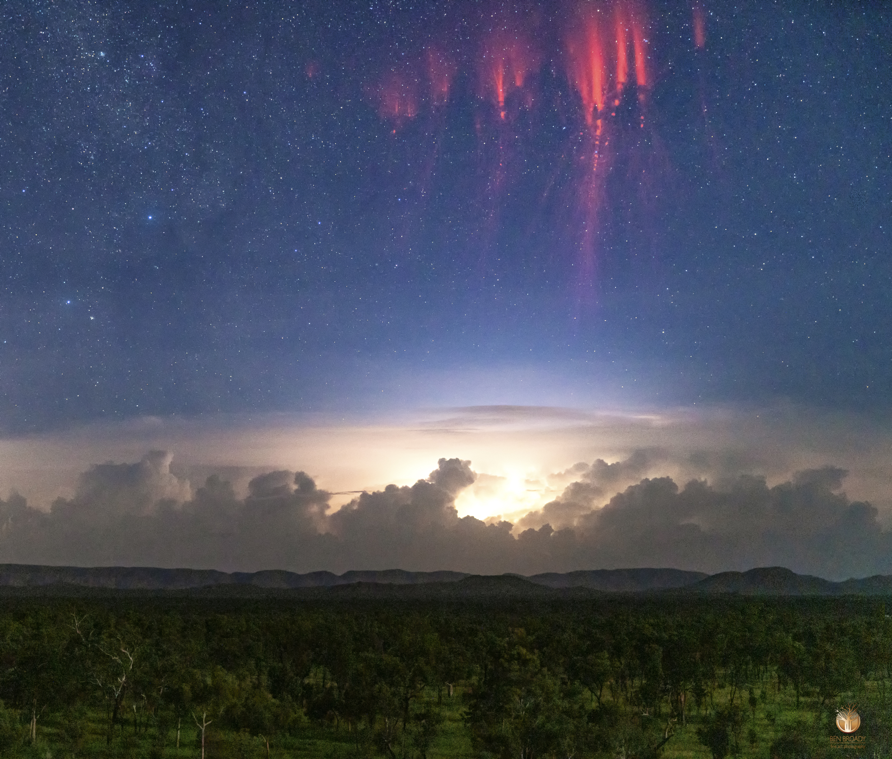 Red Sprite Lightning over Kununurra