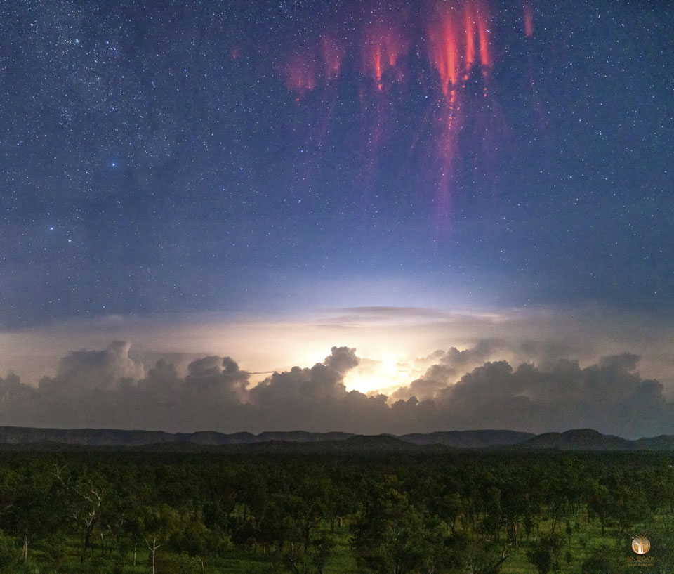 Red Sprite Lightning over Kununurra