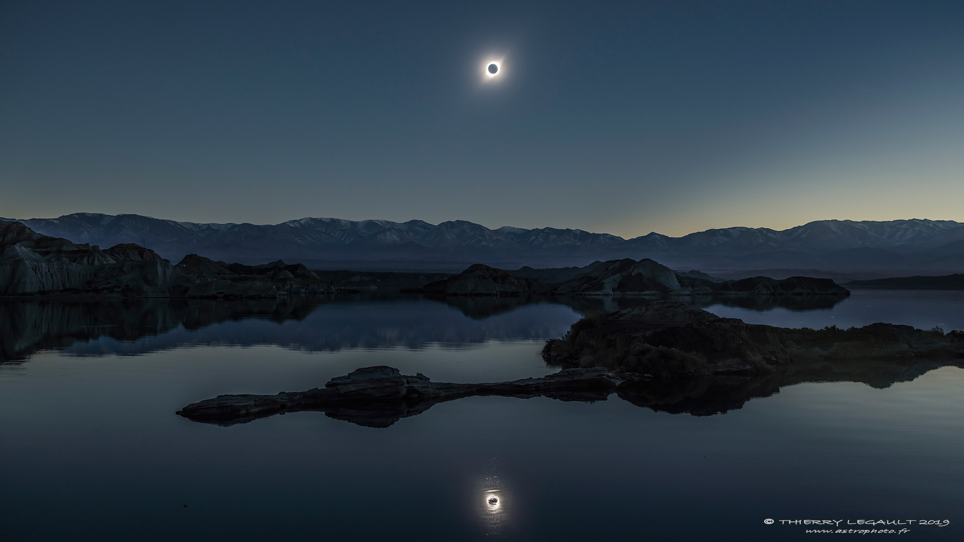 A Total Solar Eclipse Reflected