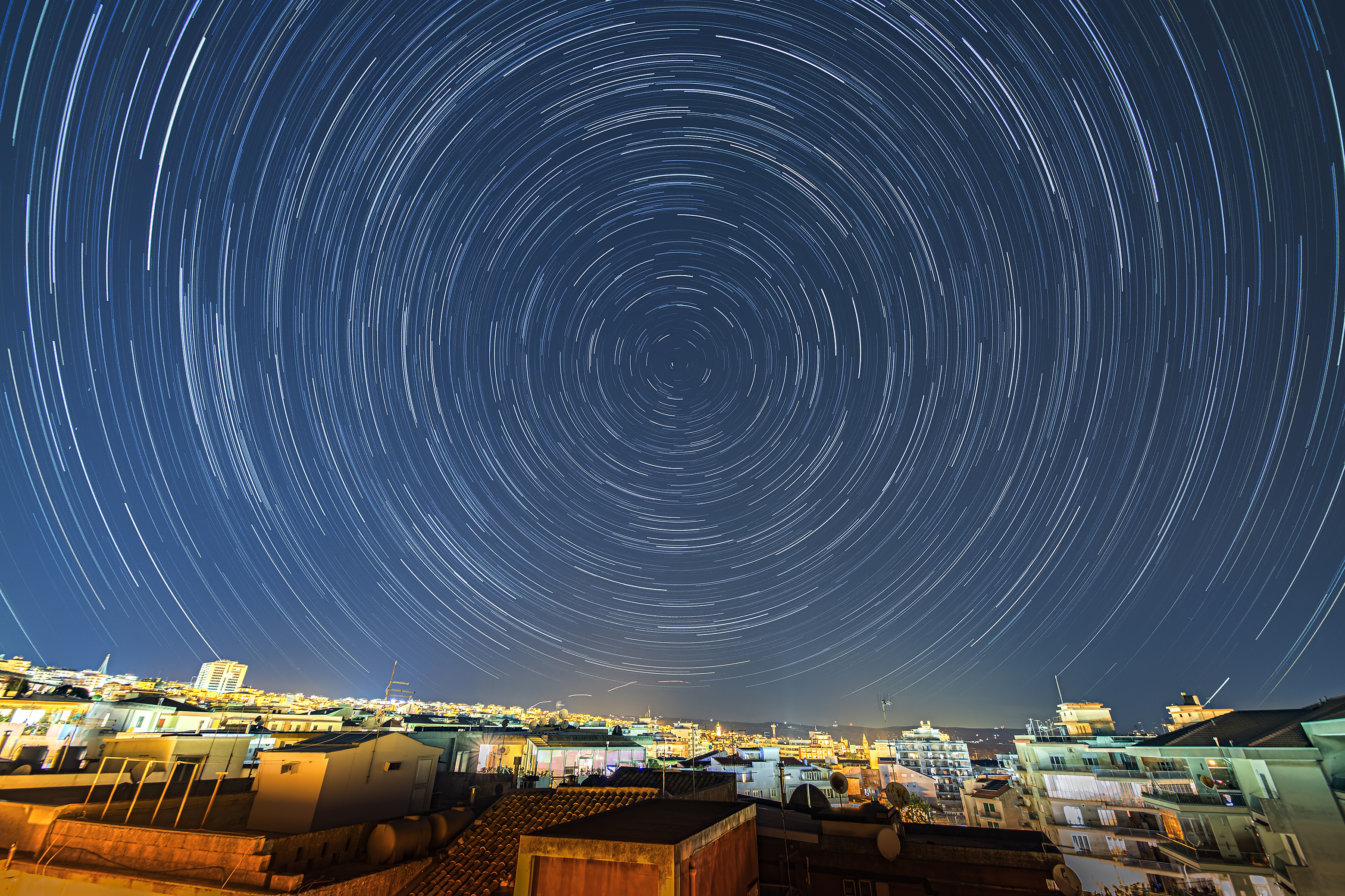 Stars Trail over Ragusa